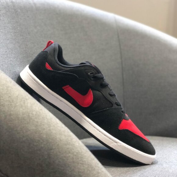 Nike SB Alleyoop Bred Suede Low Top Mens Skate Shoes Black Red 11 - Picture 12 of 12